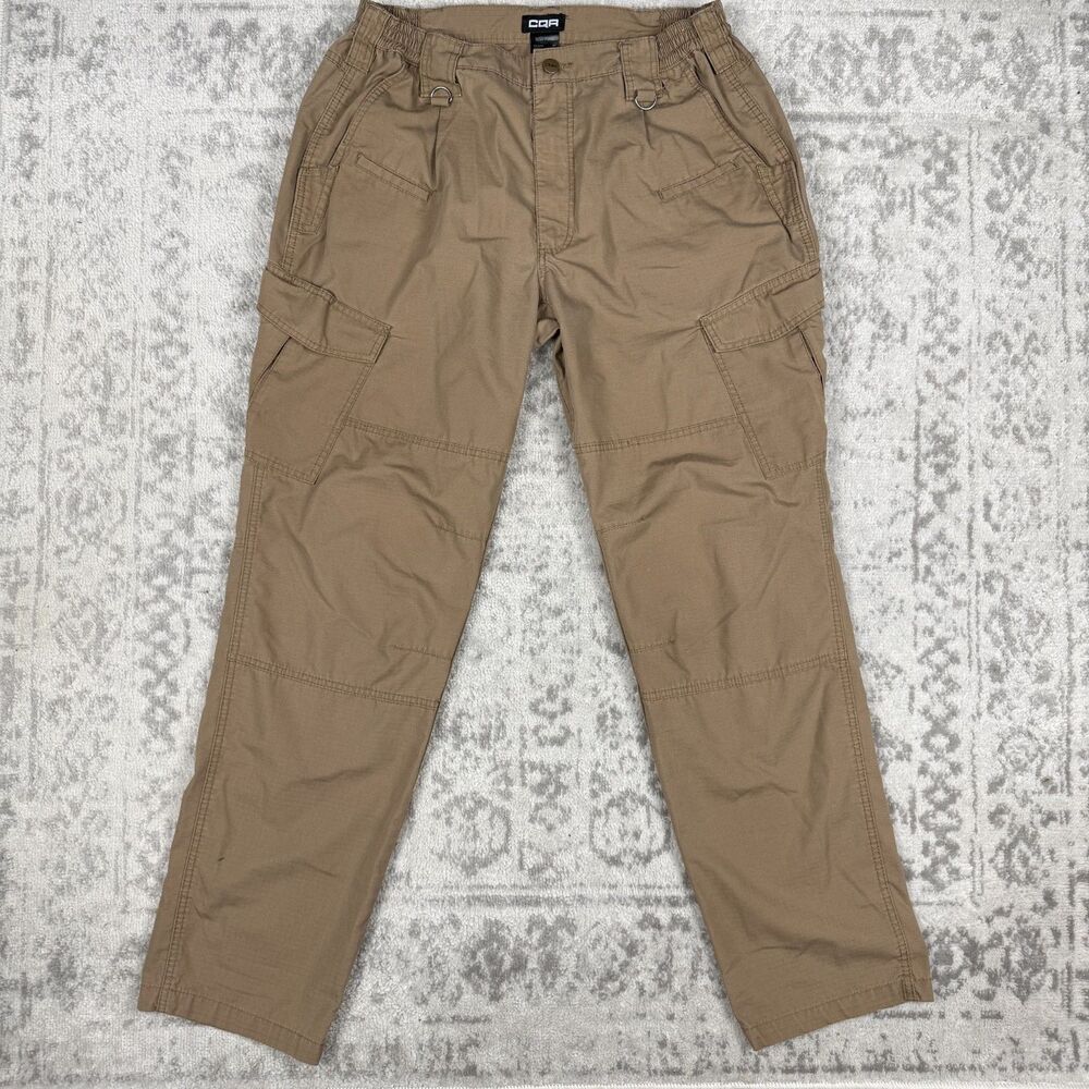 CQR Tactical Cargo Pants Mens Brown Ripstop Hiking Utility TLP108 Size 36x34